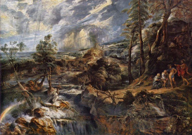 Peter Paul Rubens Gewitterlandschaft mit Philemon und Baucis oil painting image